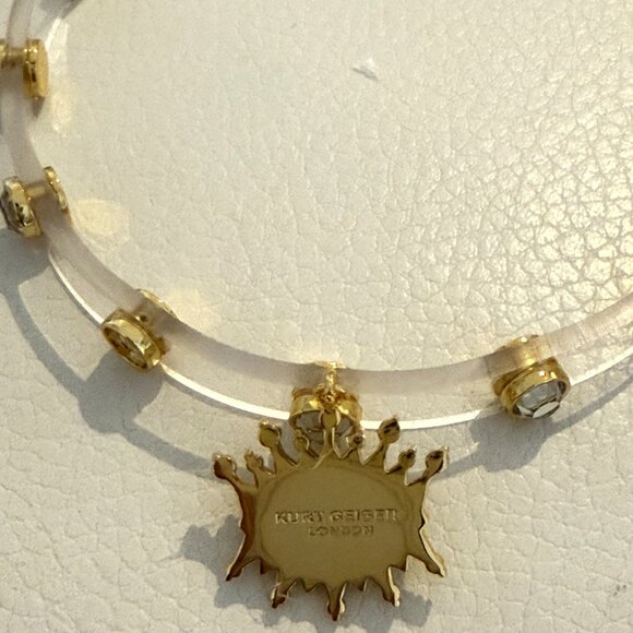 NWT Kurt Geiger London Clear Jelly Crystal Pavé Evil Eye Choker Necklace 15” - Picture 8 of 8